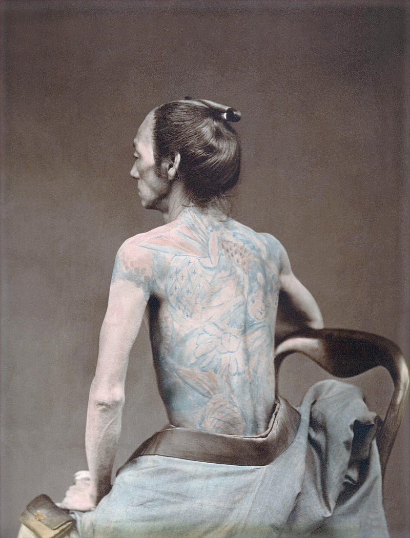 Hand Colored Photography, Japan - Tattooed Man