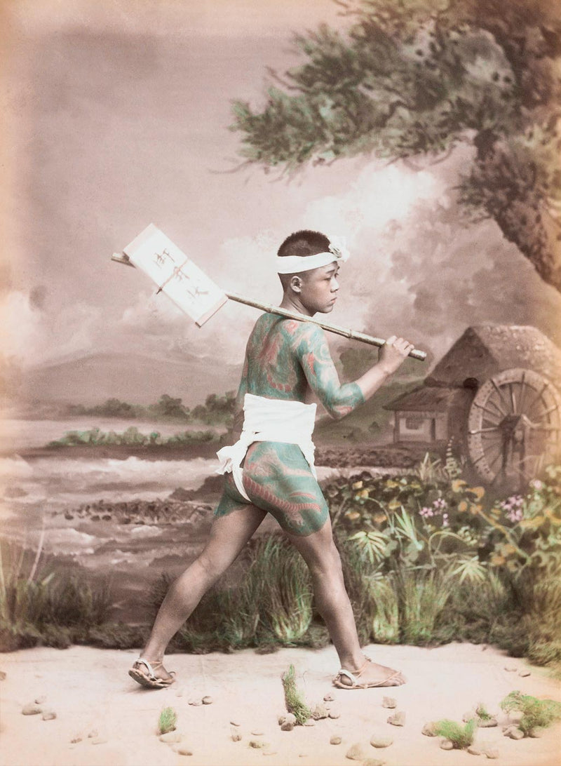 Hand Colored Photography, Japan - Mail Runner