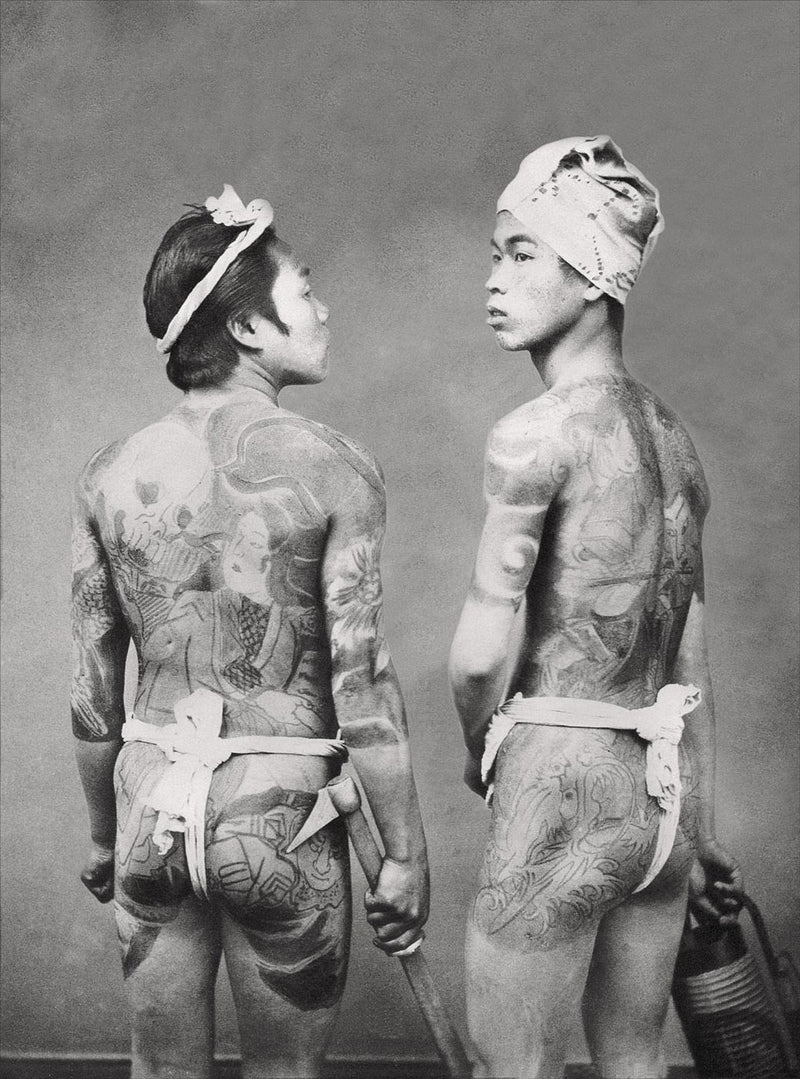 Two Tattooed Men, Black and White 