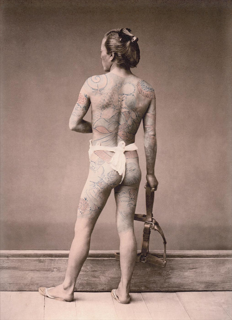 Hand Colored Photography, Japan - Tattooed Groom 