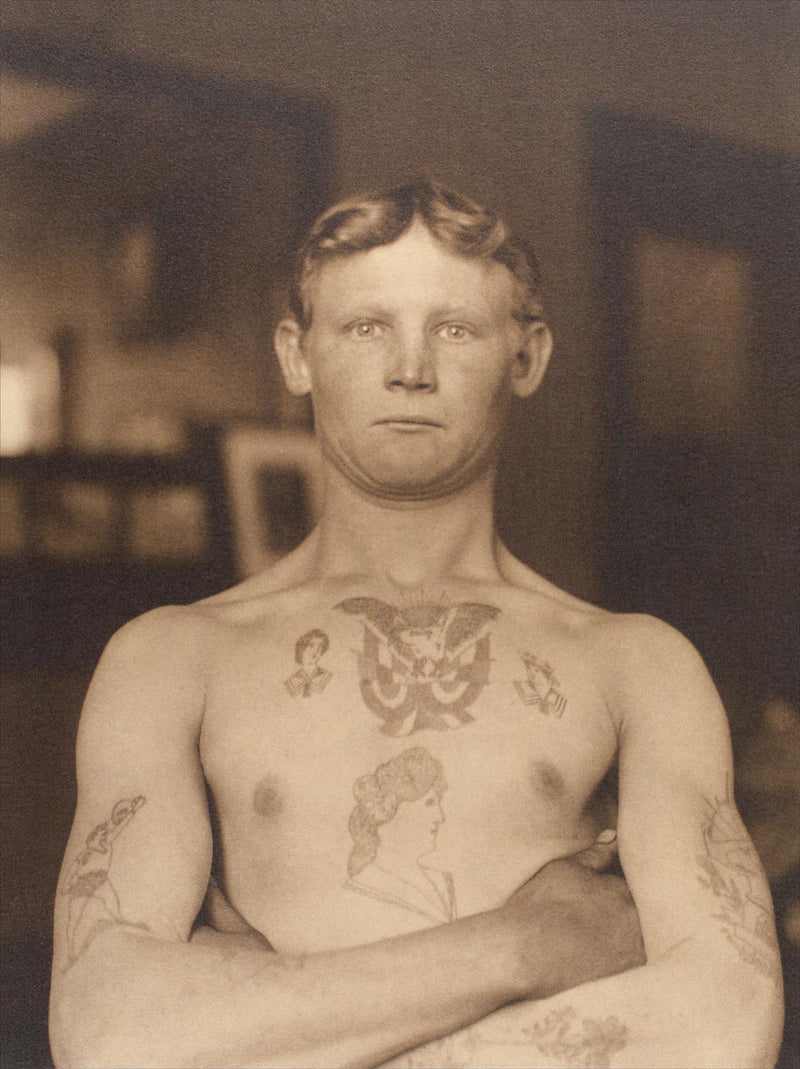 Tattooed German Stowaway, Ellis Island