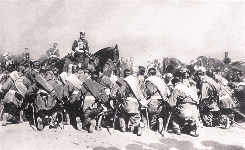 Tzar Nicholas II Riding Among his Troops