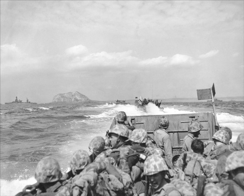 US Marines Approaching Iwo Jima