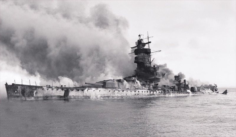 German Battleship Admiral Graf Spee in Flames, Montevideo, Uruguay