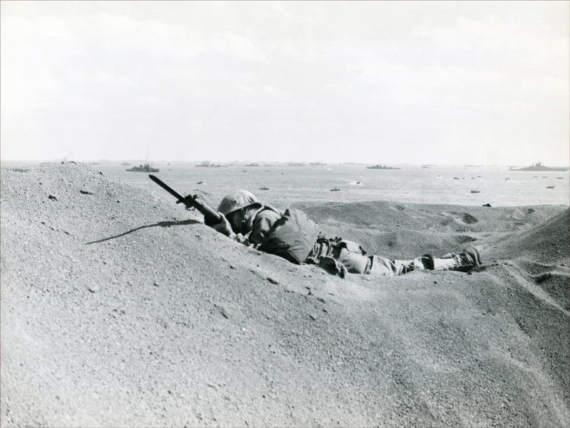 A US Marine Killed by a Japanese Sniper, Iwo Jima