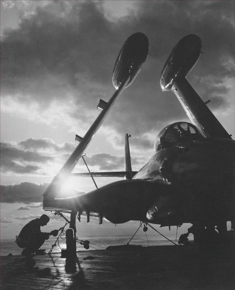 F2H Banshee Fighter on the Flight Deck