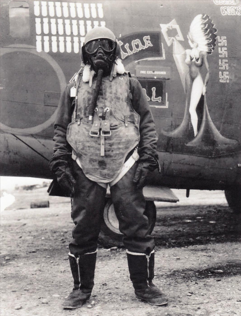 Major David Bellemere in Front of B-24H Liberator &