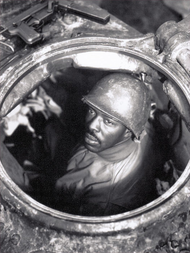 US Army Caporal Carlton Chapman in his Sherman Tank, France