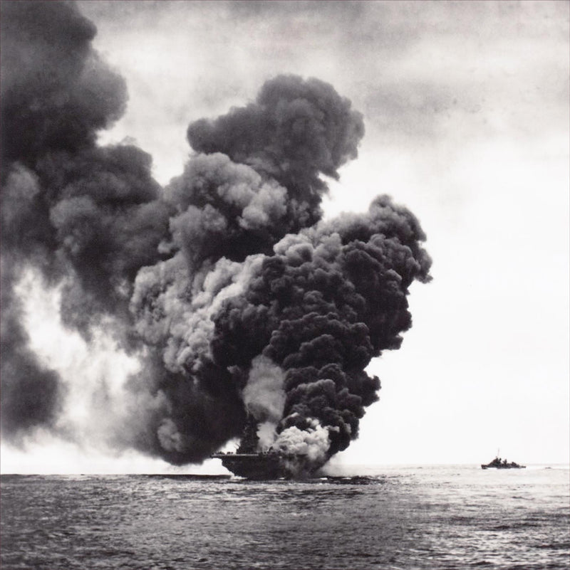 USS Bunker Hill, Damaged by Two Japanese Kamikaze Planes