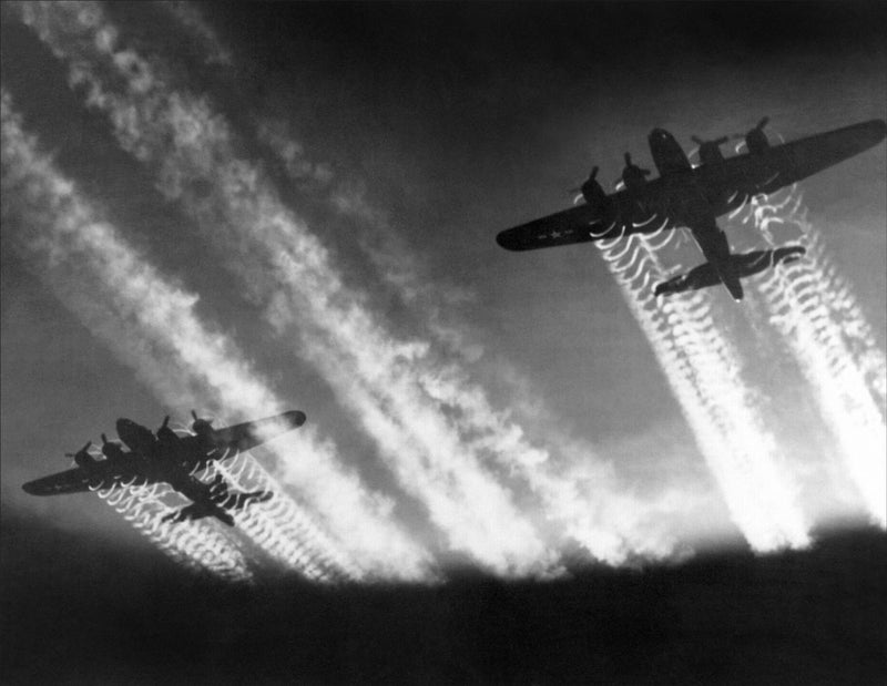 Two B-17 Flying Fortress Aircraft over Eastern Europe