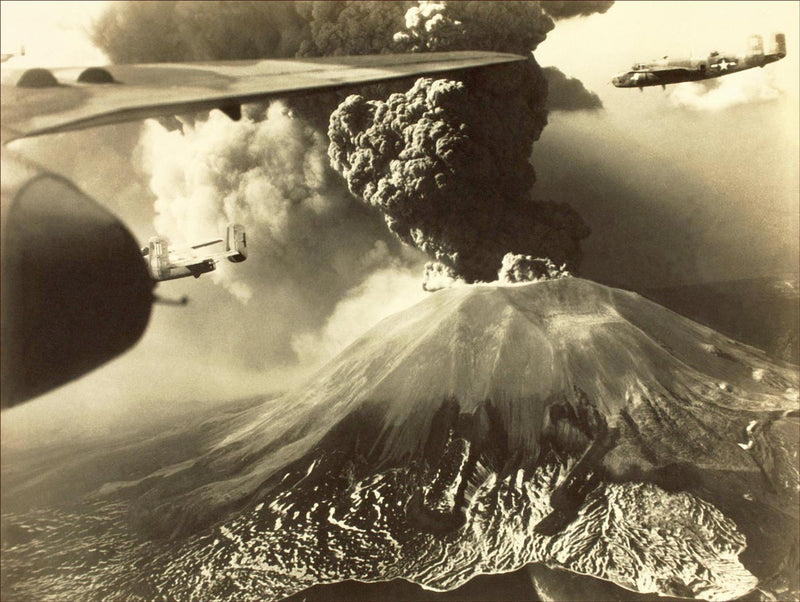 US Bomber Squadron Flying Past Mount Vesuvio, Italy