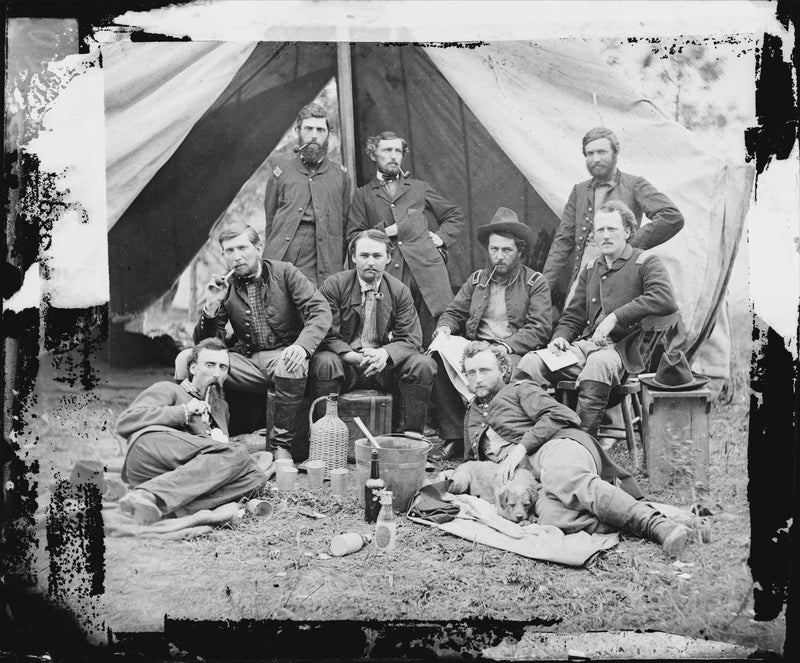 The Staff of General Fitz-John Porter, Lts. William G .Jones and George A. Custer Reclining