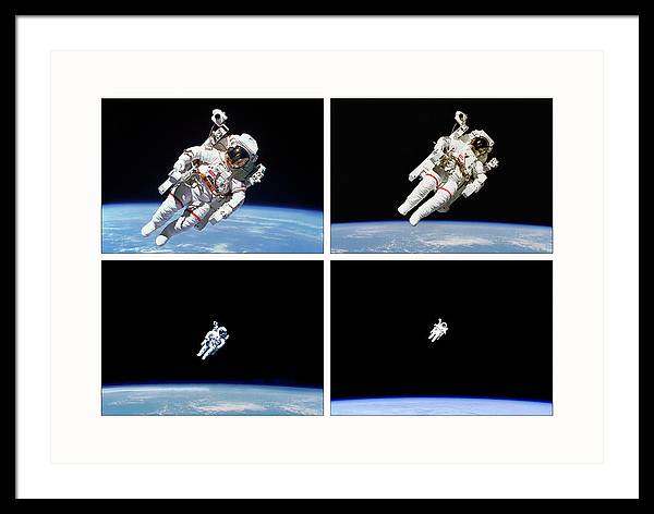 Astronaut Bruce McCandless, Space Shuttle Challenger, 1984 / Art Photo  - Framed Print