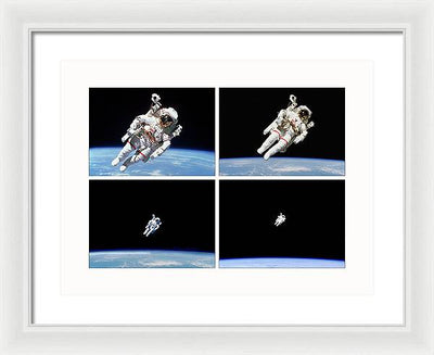 Astronaut Bruce McCandless, Space Shuttle Challenger, 1984 / Art Photo  - Framed Print