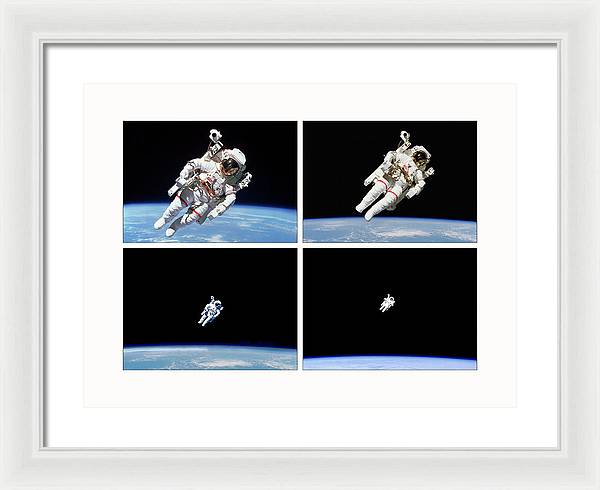 Astronaut Bruce McCandless, Space Shuttle Challenger, 1984 / Art Photo  - Framed Print