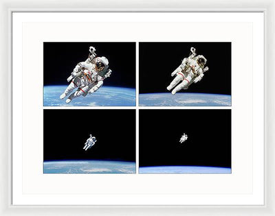 Astronaut Bruce McCandless, Space Shuttle Challenger, 1984 / Art Photo  - Framed Print