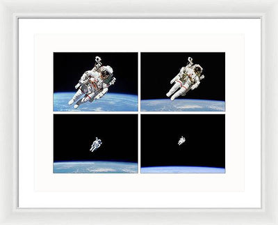 Astronaut Bruce McCandless, Space Shuttle Challenger, 1984 / Art Photo  - Framed Print