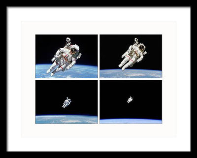 Astronaut Bruce McCandless, Space Shuttle Challenger, 1984 / Art Photo  - Framed Print