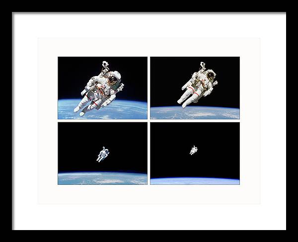 Astronaut Bruce McCandless, Space Shuttle Challenger, 1984 / Art Photo  - Framed Print