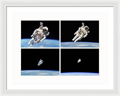 Astronaut Bruce McCandless, Space Shuttle Challenger, 1984 / Art Photo  - Framed Print