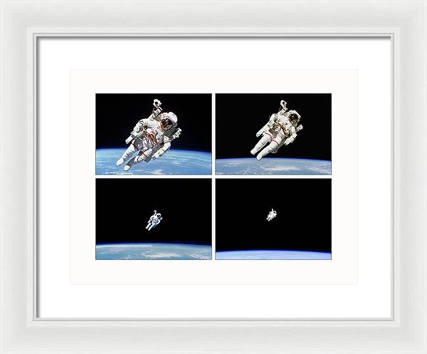 Astronaut Bruce McCandless, Space Shuttle Challenger, 1984 / Art Photo  - Framed Print