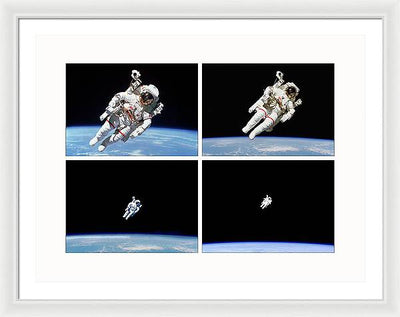 Astronaut Bruce McCandless, Space Shuttle Challenger, 1984 / Art Photo  - Framed Print