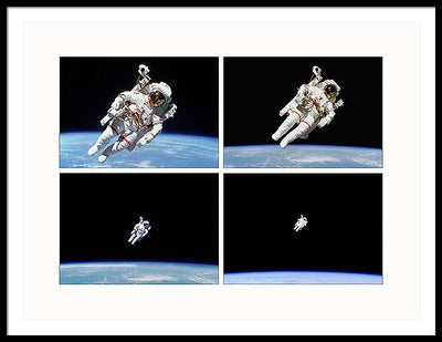 Astronaut Bruce McCandless, Space Shuttle Challenger, 1984 / Art Photo  - Framed Print