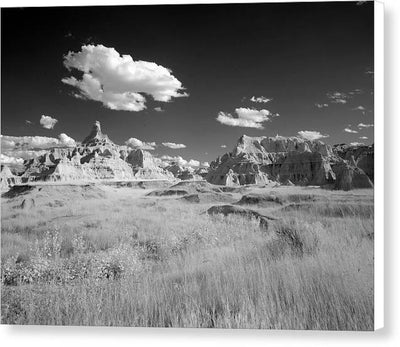 Infrared view of the Badlands, South Dakota / Art Photo - Canvas Print