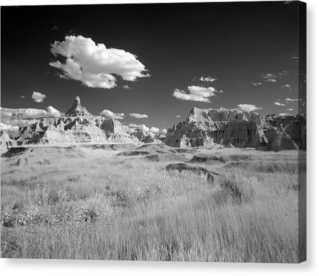 Infrared view of the Badlands, South Dakota / Art Photo - Canvas Print