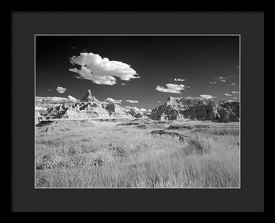 Infrared view of the Badlands, South Dakota / Art Photo - Framed Print