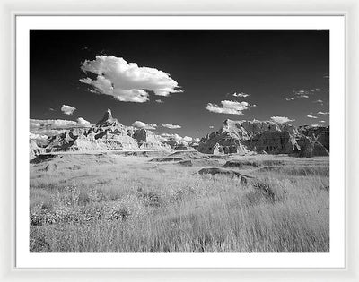 Infrared view of the Badlands, South Dakota / Art Photo - Framed Print