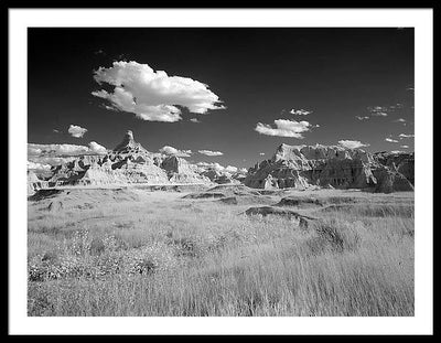 Infrared view of the Badlands, South Dakota / Art Photo - Framed Print