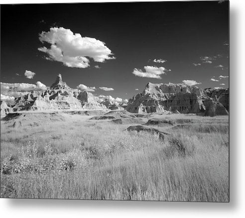 Infrared view of the Badlands, South Dakota / Art Photo - Metal Print