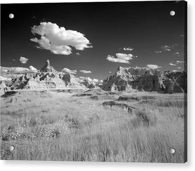 Infrared view of the Badlands, South Dakota / Art Photo - Acrylic Print