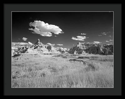 Infrared view of the Badlands, South Dakota / Art Photo - Framed Print