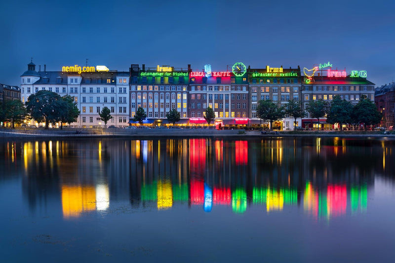 Cityscape and Skyline by the Copenhagen Lakes, Denmark