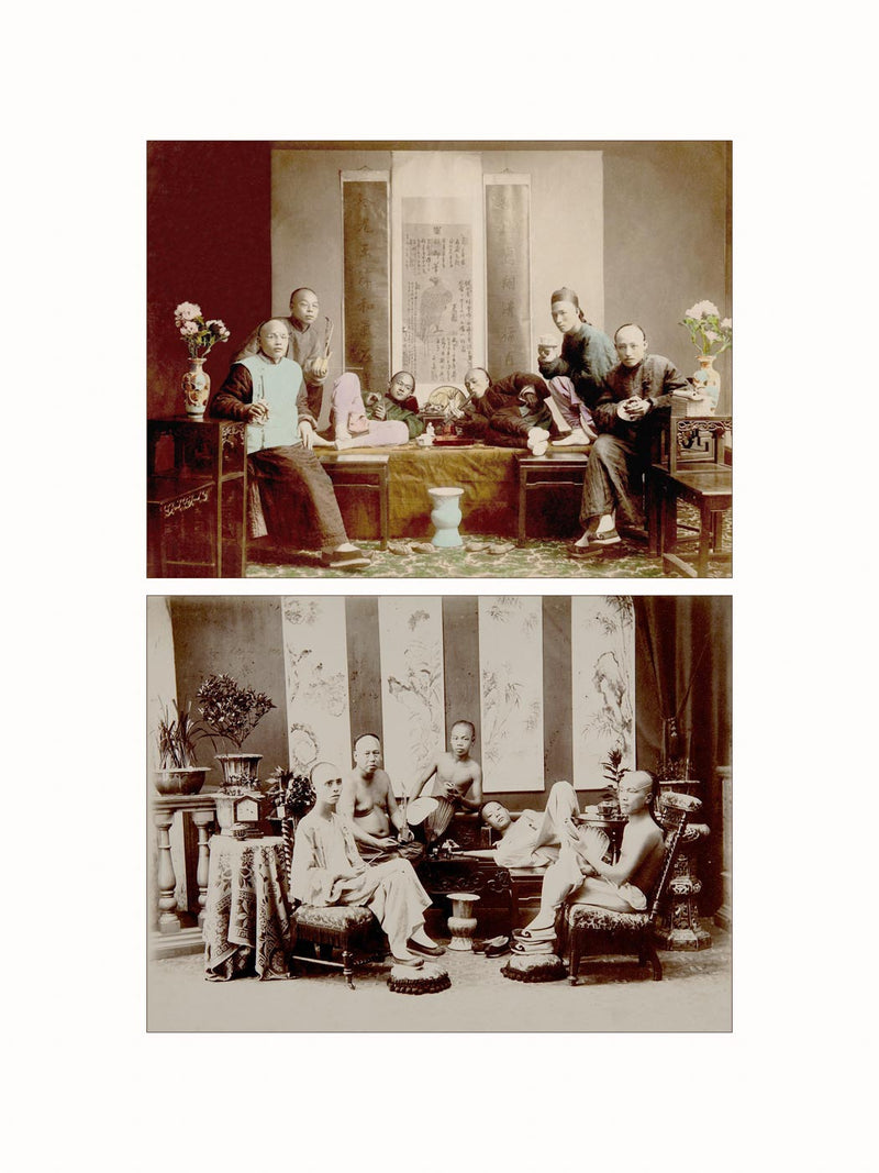 Opium Smokers, China, c1880 - diptych