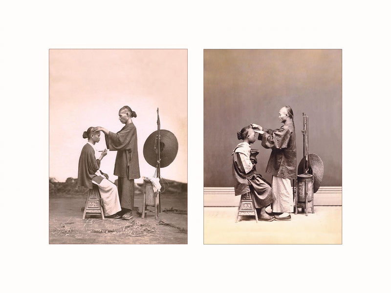 Itinerant Chinese Hairdresser, c1880 - diptych