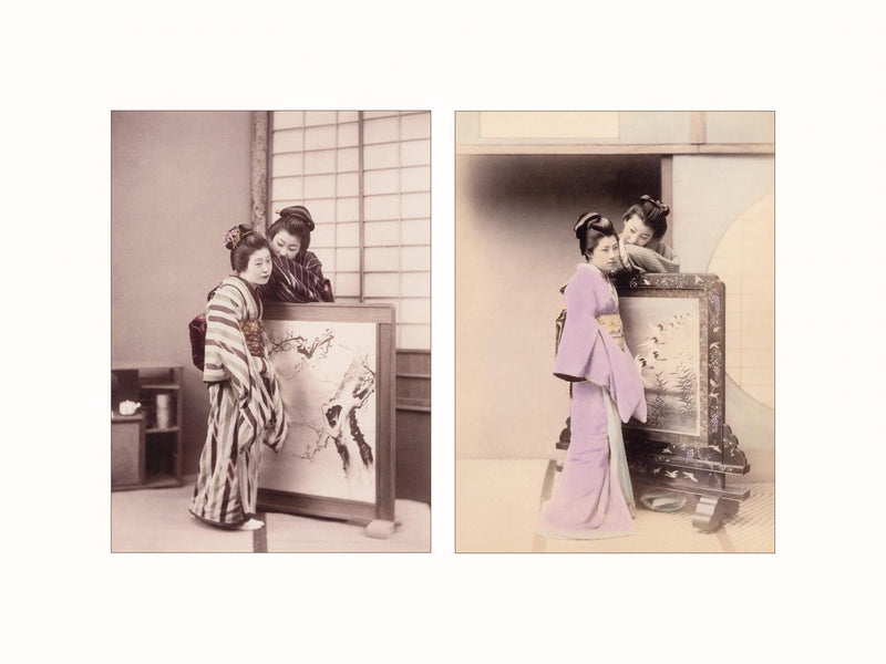 Hand Colored Photography, Daily Life, Japan, c1870 - diptych