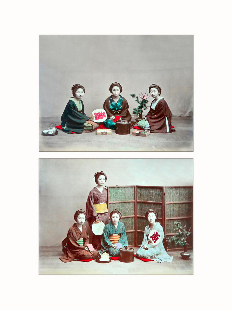 Hand Colored Photography, Daily Life, Japan , c1880 - diptych