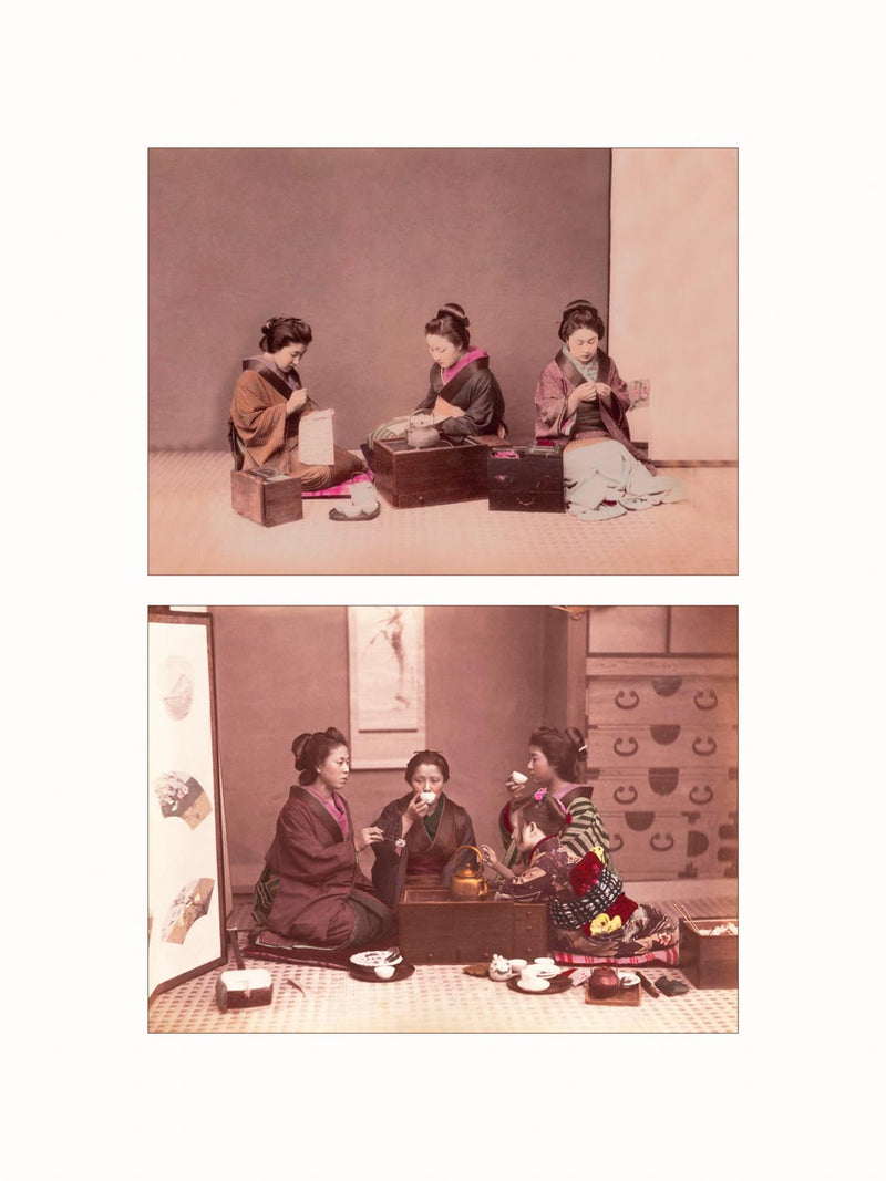 Hand Colored Photography, Japan, c1890 - diptych