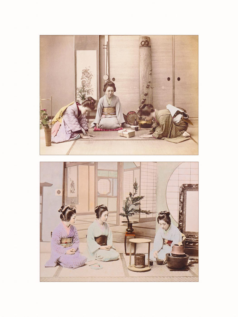 Hand Colored Photography, Japan - Tea Ceremony, c1890 - diptych
