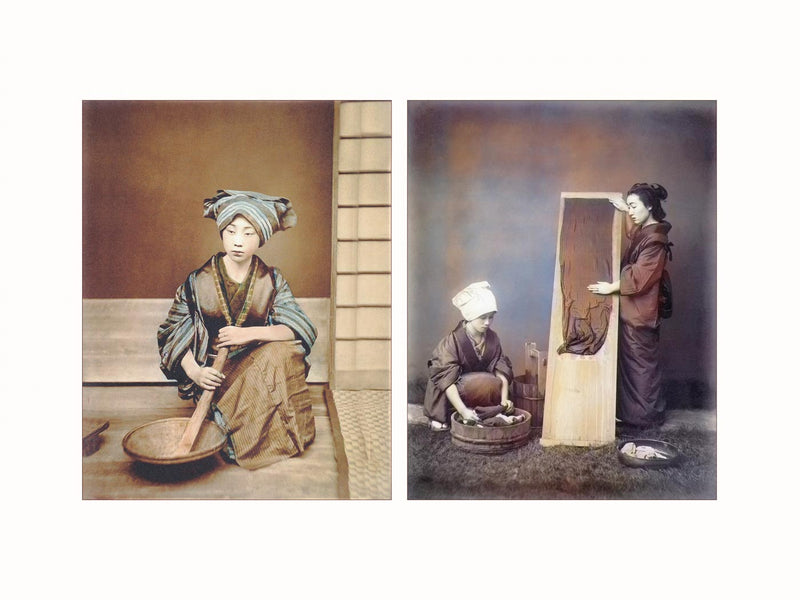 Hand Colored Photography, Japan, c1870 - diptych