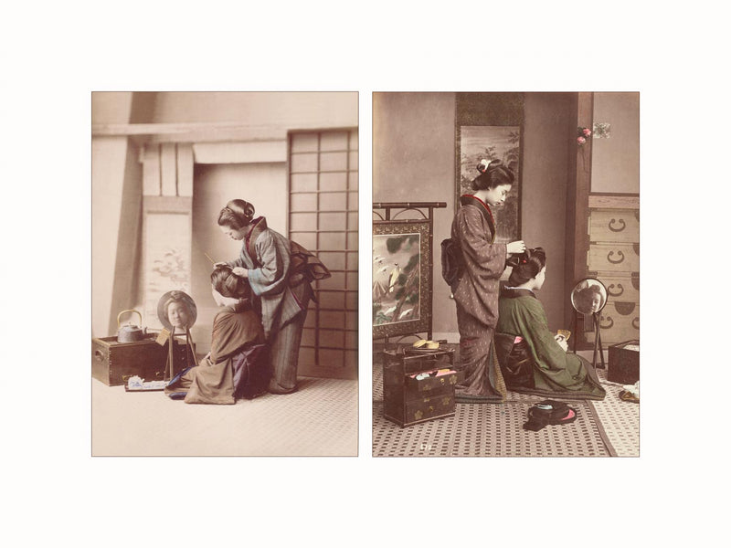 Hand Colored Photography, Japan, c1880 - diptych