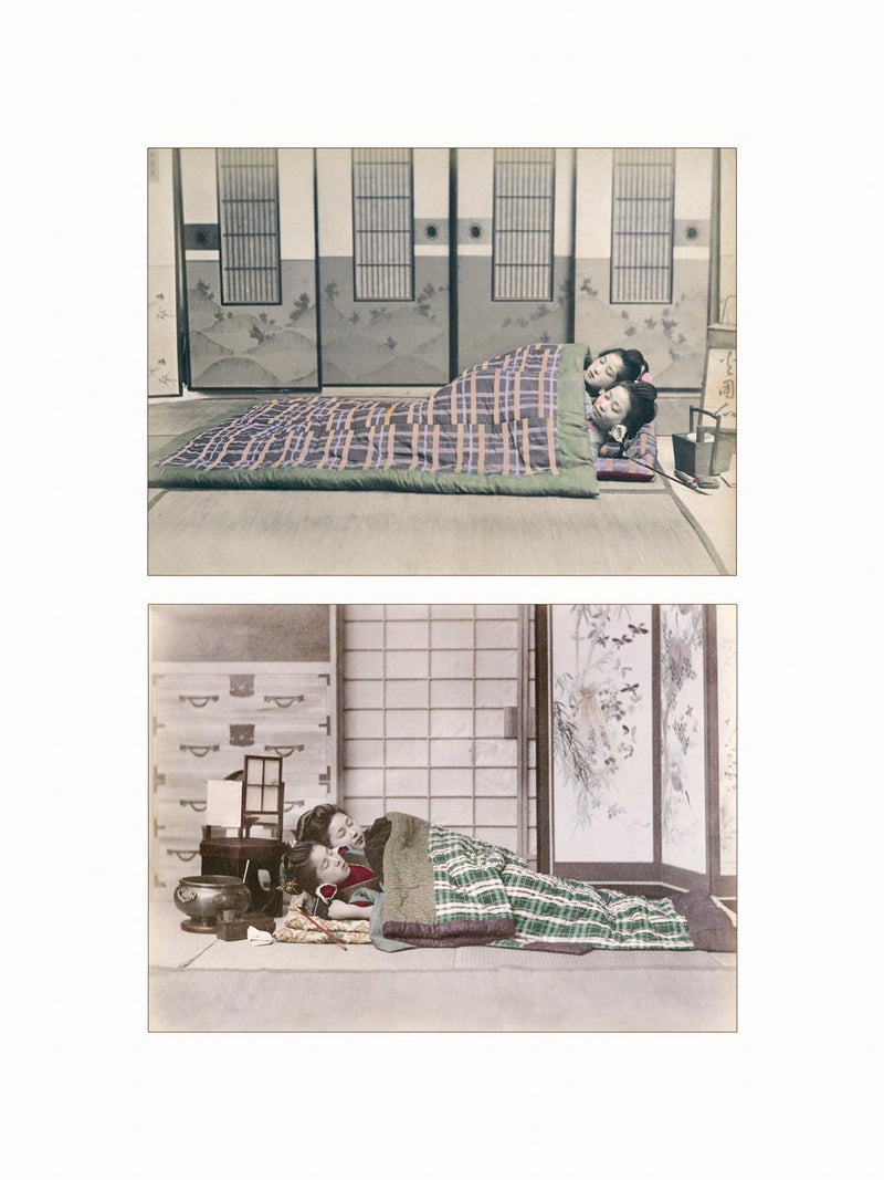 Hand Colored Photography, Japan - the Sleeping Girls, c1890 - diptych