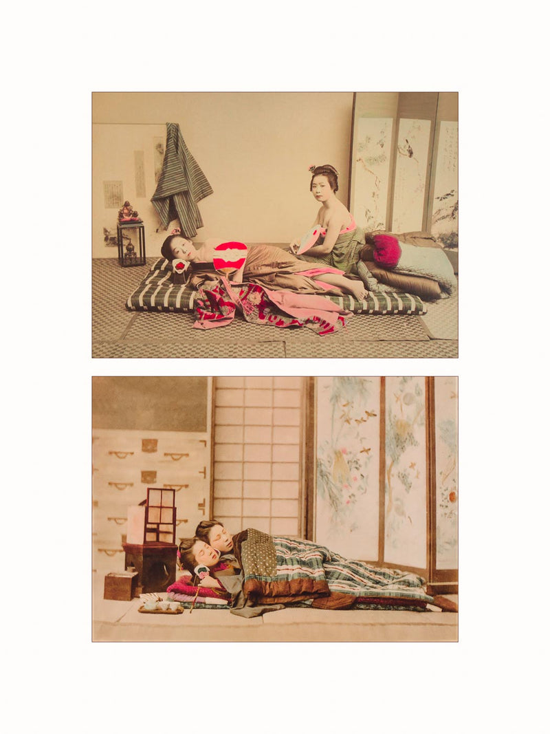 Hand Colored Photography, Japan - Tea House Girls, c1890 - diptych