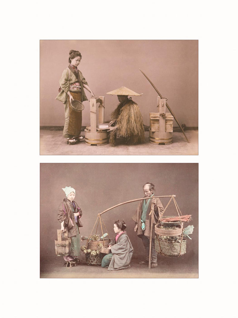 Hand Colored Photography, Japan, c1880 - diptych
