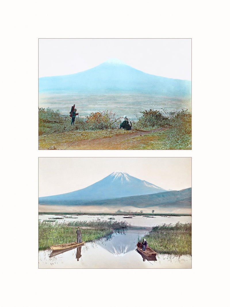 Hand Colored Photography, Japan - Mount Fuji, c1880 - diptych
