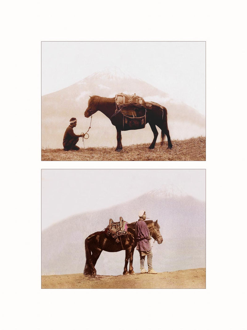 Hand Colored Photography, Japan - Mount Fuji, c1890 - diptych