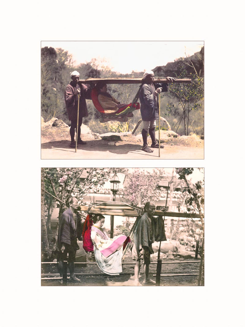 Hand Colored Photography, Japan - Kago, c1890 - diptych